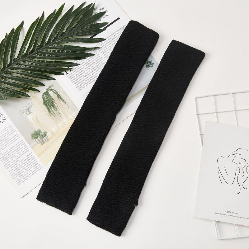 Knitted Leg Warmers for Ballet Yoga Sport Black 