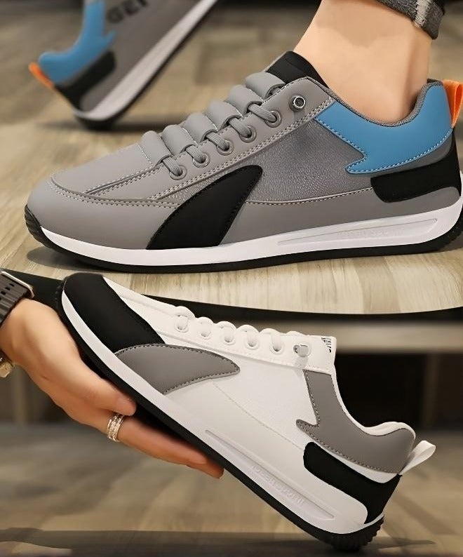 Men's Stylish Comfort Athletic Shoes, Lightweight Low-Top Casual Sneakers, Durable Thick Sole for Outdoor & Daily Wear - Image 3
