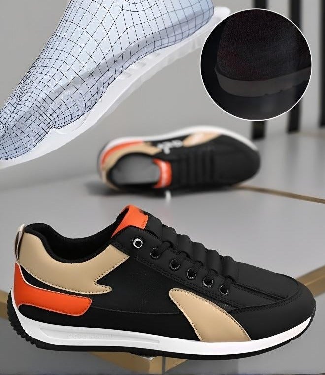 Men's Stylish Comfort Athletic Shoes, Lightweight Low-Top Casual Sneakers, Durable Thick Sole for Outdoor & Daily Wear - Image 4