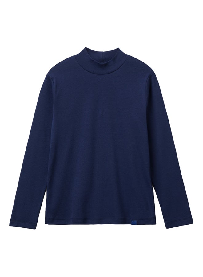 Benetton Boys Rubbed Knit Turtleneck T-Shirt
