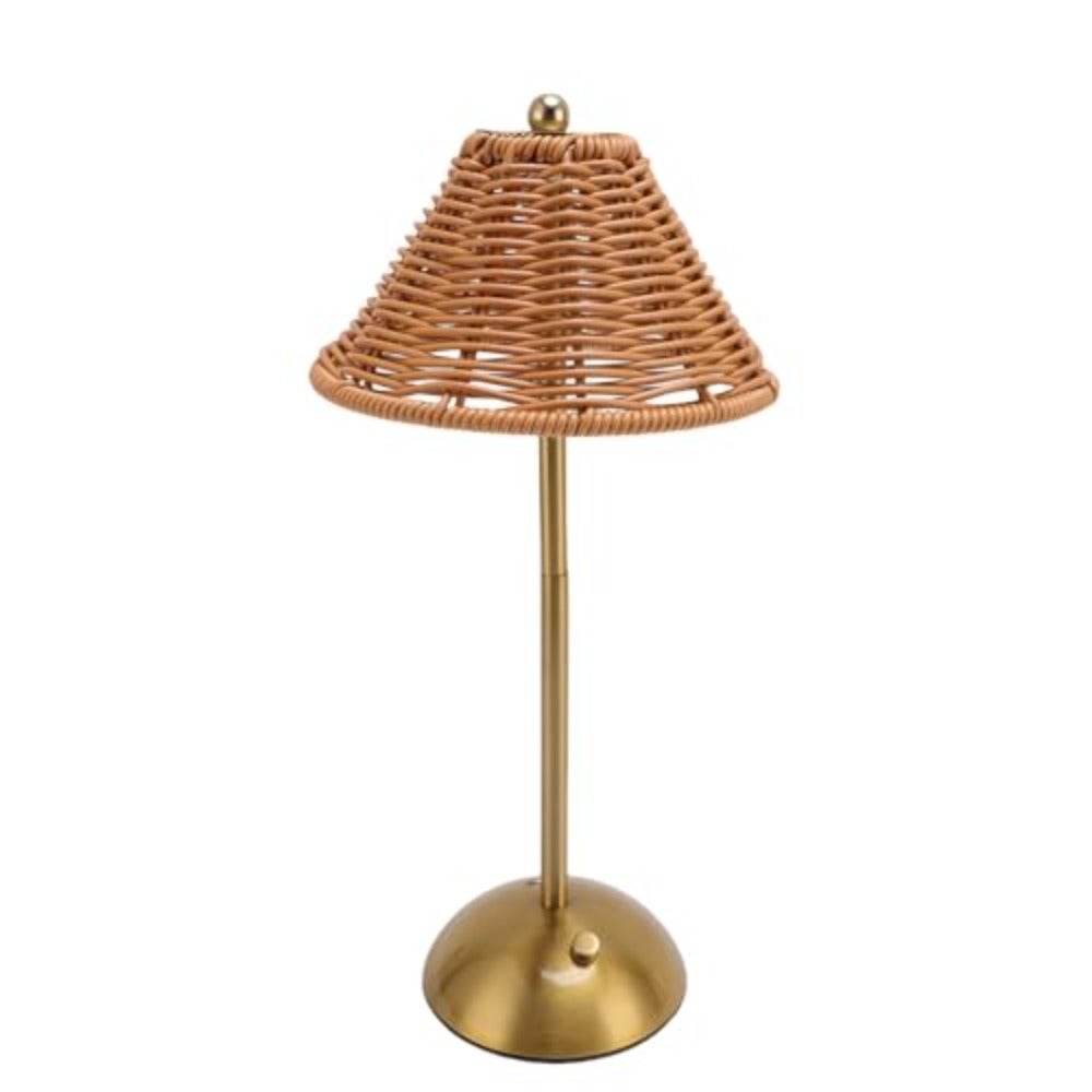 Rechargeable Desk Lamp Cordless Rattan Table Lamp 3 Color Temperature Dimmable LED Light USB-C Charging 67H Working Time For Bedside Desk Dining Room Home Decor