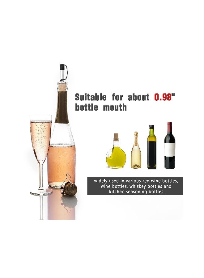 16 Pack Cork Bottle Spouts Stainless Steel Oil Bottle Stoppers Bottle Dividers With Dust Caps Oil Pour Spouts Rubber Bottle Corks For Olive Oil And Vinegar Bottles - Image 2