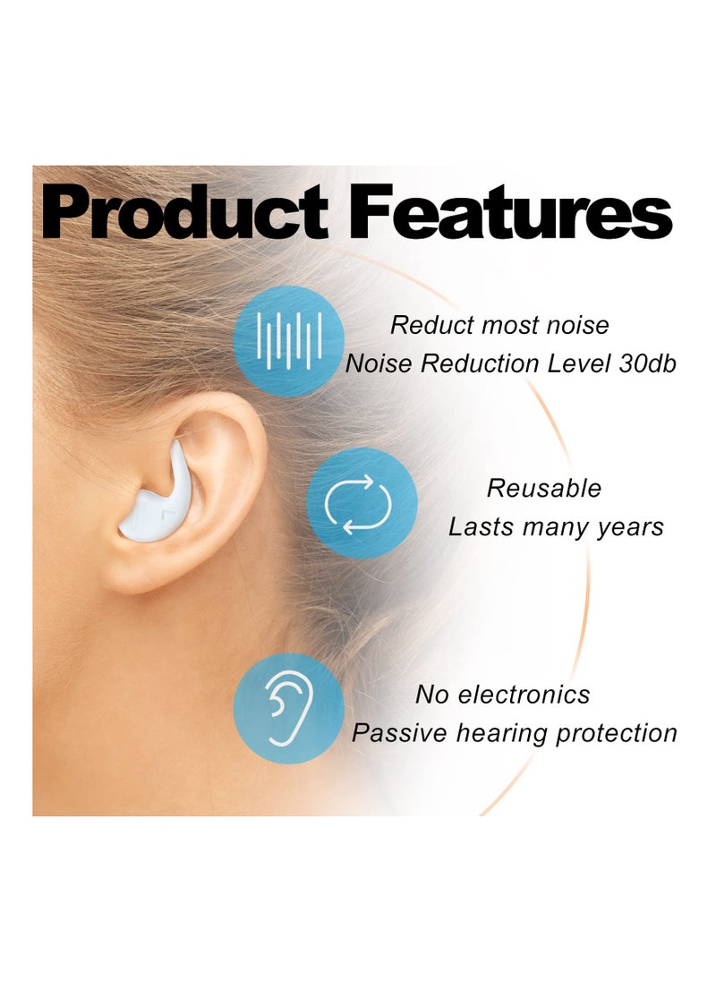 KASTWAVE - 5 Pairs Sleeping Ear Plugs, Silicone Reusable Ear Plugs, for Noise Cancelling Swimming Concert Musician Shooting - Image 1