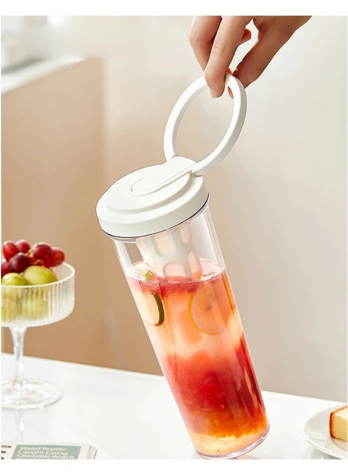 34oz Cold Brew Coffee Maker with Mesh Filter,Portable Cold Brew Cup for Tea Coffee (White) - Image 1