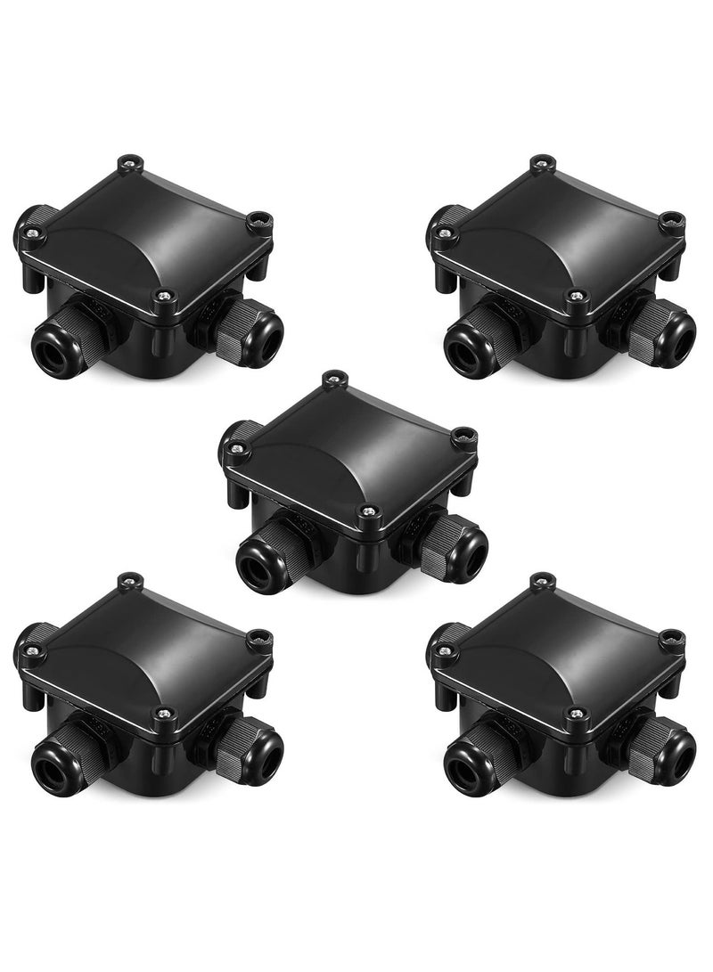 Set of 5 Waterproof Junction Boxes 3 Way Suitable for Outdoor Garden Road Cable Connectors Outdoor/External Electrical Box - Image 1