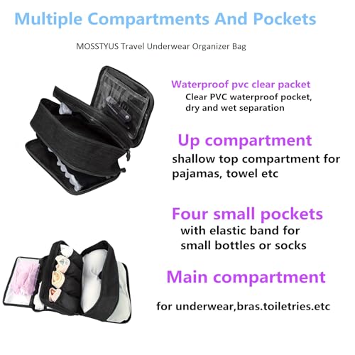 MOSSTYUS Travel Multi-function Underwear Organize Storage Bag Portable Bra Socks Lingerie Accessories Pack Cube Toiletry Bag - Image 5