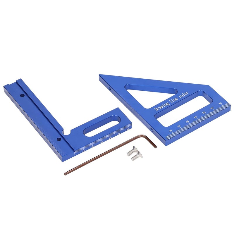 45 And 90 Degree Aluminum Angle Ruler With Hex Wrench Woodworking Measurement Tool - Image 1