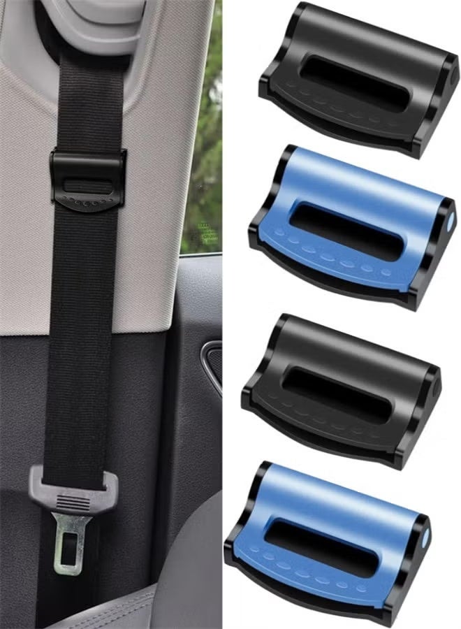 4Pcs Seat Belt Clip Adjuster, Universal Car Seatbelt Adjuster, Car Seat Belt Clip, Seat Belt Locking Clip for Comfort, Seat Belt Stopper(Black, Blue) - Image 1