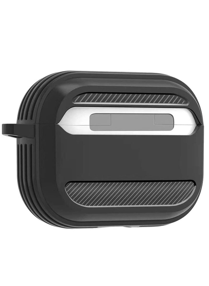 KASTWAVE - Airpods Pro Case Cover - Rugged Armor Designed Shock-Absorbing Protective Case with Keychain, Waterproof Silicone Cover Airpods Accessories for Apple Airpods Pro Charging Case (Black) - Image 1
