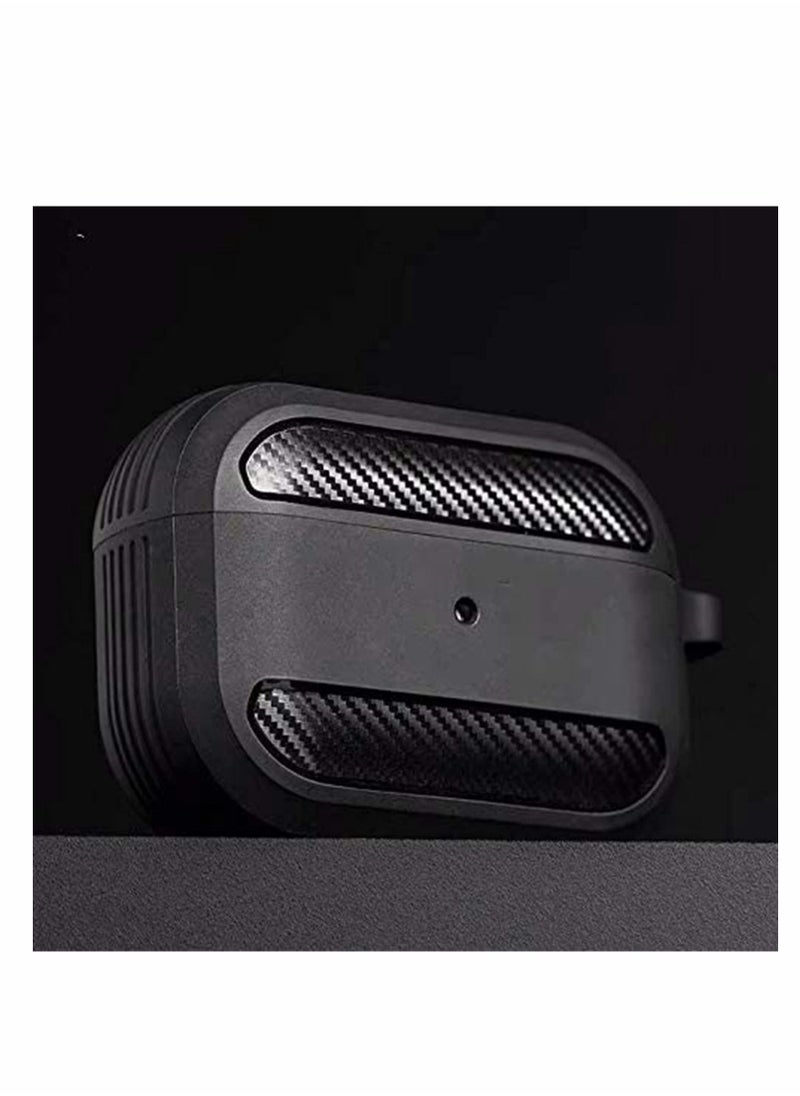 KASTWAVE - Airpods Pro Case Cover - Rugged Armor Designed Shock-Absorbing Protective Case with Keychain, Waterproof Silicone Cover Airpods Accessories for Apple Airpods Pro Charging Case (Black) - Image 1