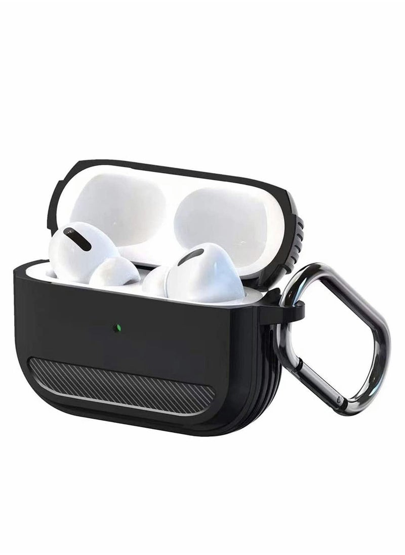 KASTWAVE - Airpods Pro Case Cover - Rugged Armor Designed Shock-Absorbing Protective Case with Keychain, Waterproof Silicone Cover Airpods Accessories for Apple Airpods Pro Charging Case (Black) - Image 1