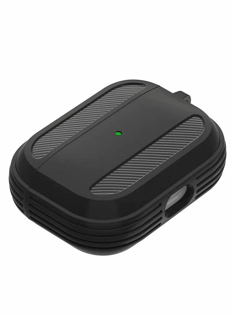 KASTWAVE - Airpods Pro Case Cover - Rugged Armor Designed Shock-Absorbing Protective Case with Keychain, Waterproof Silicone Cover Airpods Accessories for Apple Airpods Pro Charging Case (Black) - Image 1