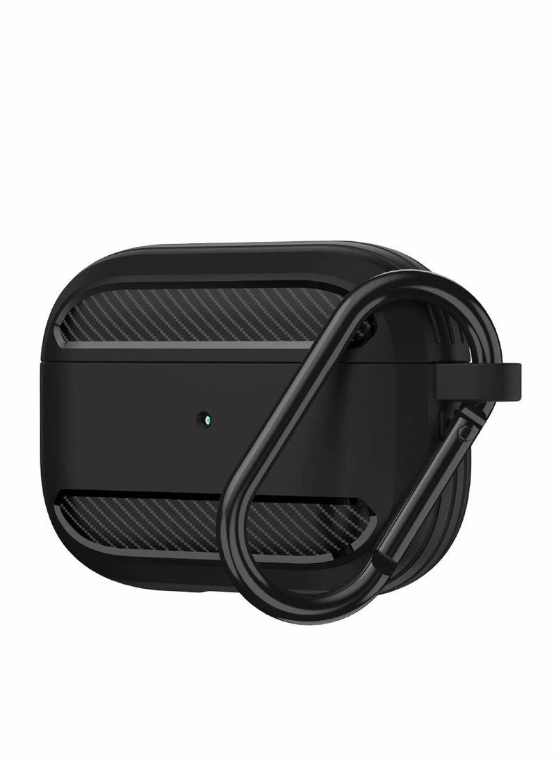 KASTWAVE - Airpods Pro Case Cover - Rugged Armor Designed Shock-Absorbing Protective Case with Keychain, Waterproof Silicone Cover Airpods Accessories for Apple Airpods Pro Charging Case (Black) - Image 1