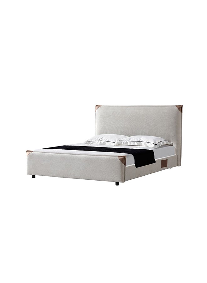 DANUBE HOME Adamantin 120X200 Single Bed Sturdy Modern Design Wooden Single Bed Frame Furniture Quiet & Comfortable Beds L 214x147x113 cm  Beige  - Image 2