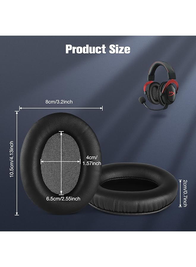 erorex 1 Pair Replacement Ear Pads Compatible With Kingston Cloud 2 Cloud Ii Gaming Headphones With Premium Memory Foam And Protein Leather Black - Image 4