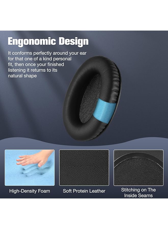erorex 1 Pair Replacement Ear Pads Compatible With Kingston Cloud 2 Cloud Ii Gaming Headphones With Premium Memory Foam And Protein Leather Black - Image 3