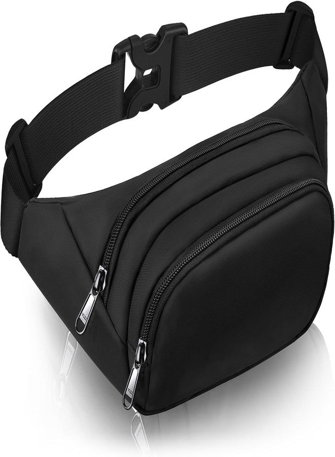 Aepigo Men’s Waist Bag with Waterproof Pocket & RFID Protection | Lightweight and Adjustable Fanny Pack Belt Pouch for Hiking, Travel & Outdoor Sports (Black) - Image 1
