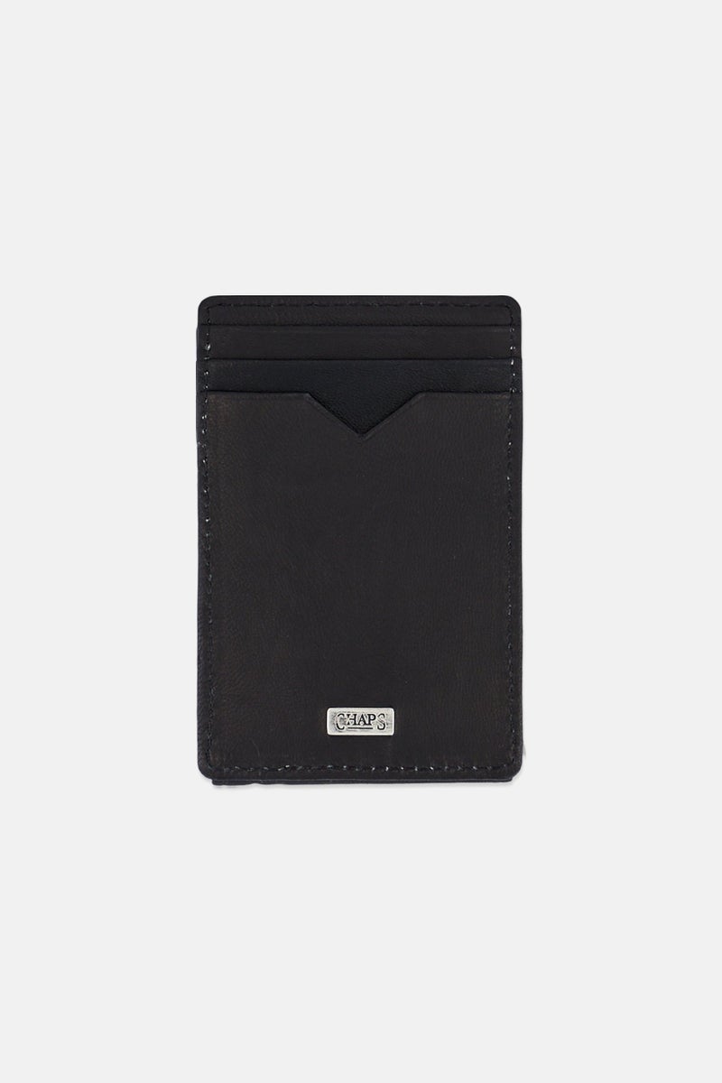 Chaps Men  Brand Logo Card Holder, Black - Image 1