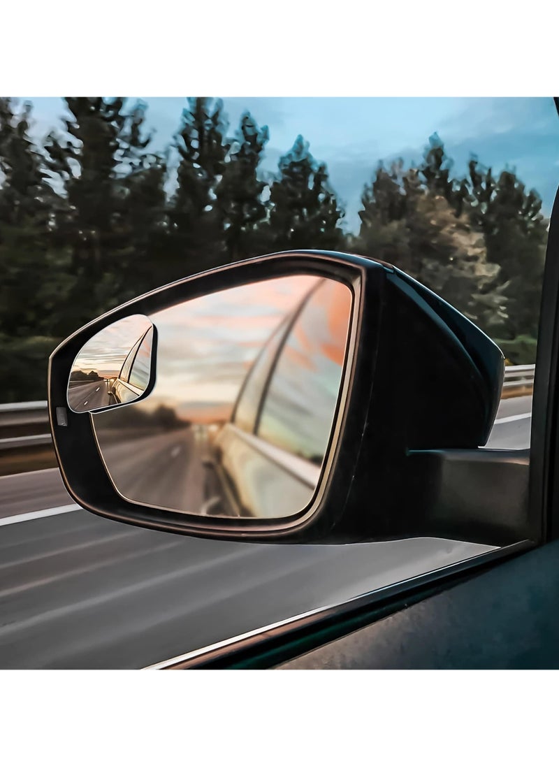 Dominy - 4pcs Fan Shaped Blind Spot Mirror, 360 Degree Adjustabe HD Glass Blind Spot Mirrors, Frameless Convex Rear View Mirror, for any Car, Van, Suv and Trucks. - Image 1
