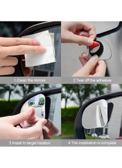 Dominy 4pcs Fan Shaped Blind Spot Mirror, 360 Degree Adjustabe HD Glass Blind Spot Mirrors, Frameless Convex Rear View Mirror, for any Car, Van, Suv and Trucks.  - Image 5