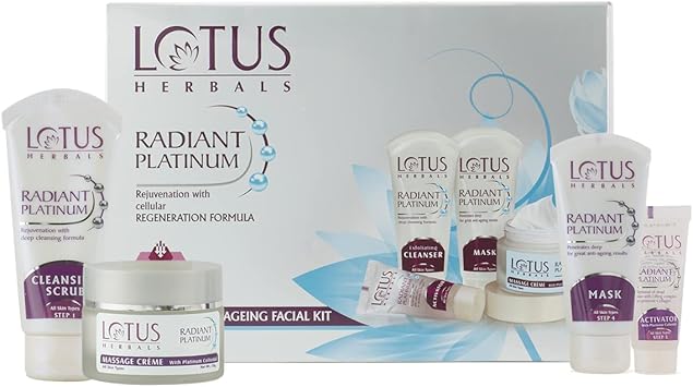 LOTUS HERBALS Lotus Herbals Radiant Platinum Facial Kit With Platinum Dust Passion Fruit 170g Multi Use  - Image 1