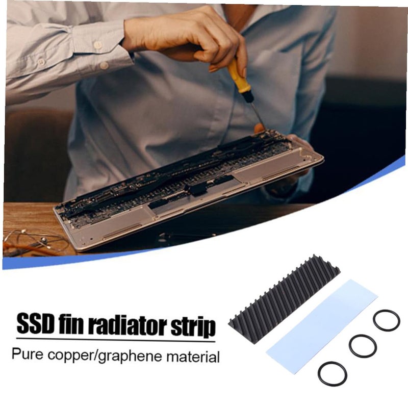 NVMe SSD Copper Heat Sink with Graphene Coating and Diagonal Cooler Fin for Enhanced Heat Dissipation - Image 3