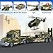 spring flower SpringFlower Army Truck Boy Toys 3 4 5 6 Vehicle Car Toy Brithday Gifts 3 in 1 Extra Large Transport Truck with Helicoper and Tank Lights Sounds - Image 4
