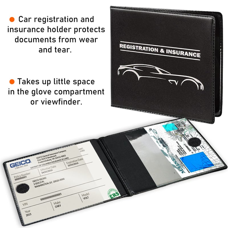 CANOPUS Car Registration and Insurance Holder  Car Document Holder  Vehicle Registration and Insurance Card Holder  Wallet for Auto  Trailer  Motorcycle  Truck  Vehicle Paperwork Organizer (2 Pack) - Image 3