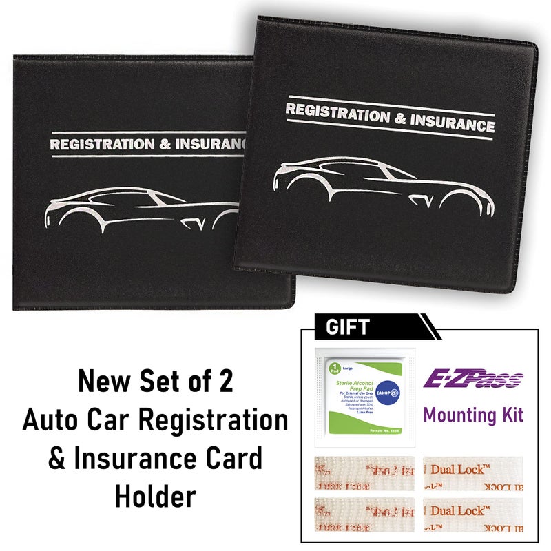 CANOPUS Car Registration and Insurance Holder  Car Document Holder  Vehicle Registration and Insurance Card Holder  Wallet for Auto  Trailer  Motorcycle  Truck  Vehicle Paperwork Organizer (2 Pack) - Image 2