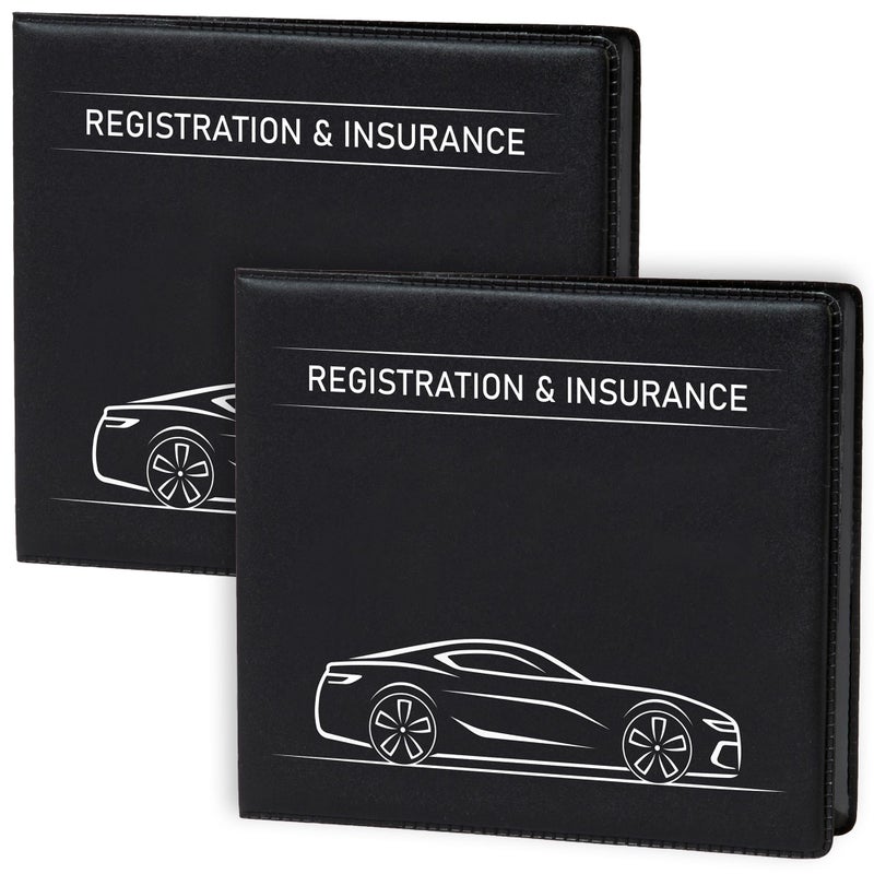 CANOPUS Car Registration and Insurance Holder  Car Document Holder  Vehicle Registration and Insurance Card Holder  Wallet for Auto  Trailer  Motorcycle  Truck  Vehicle Paperwork Organizer (2 Pack) - Image 1
