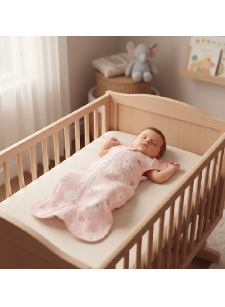Sharpdo Baby Swaddle Blanket Sack with Arms Free Design, Transition to Arm Freedom Wearable for Newborn Girl and Boy, 100% Breathable Cotton - Image 5