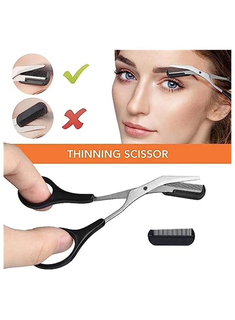 Excefore Eyebrow Grooming Kit 8 in 1 Stainless Steel Shaping Trimming Set with Storage Bag - Image 3