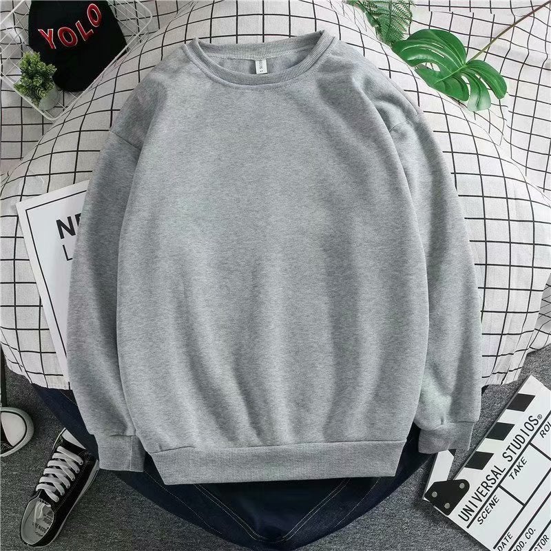 Autumn Hong Kong Style Hoodie Without Hat For Boys Loose Korean Style Thin Printed Trendy Brand Hip-Hop Hoodless Long Sleeve Ins - Image 1