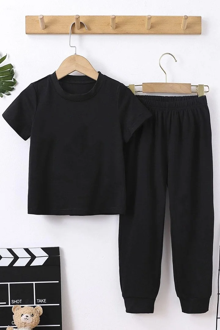 ONLYTRENDWEAR Kids Butterfly Bottom - Top Tracksuit Set 3-4 Years Old Black