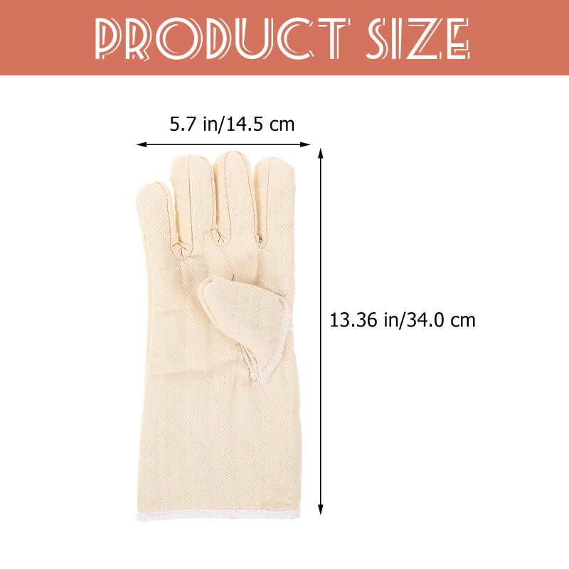 Thickened Long White Heat Resistant Oven Gloves For BBQ Baking Cooking Microwave - Image 3