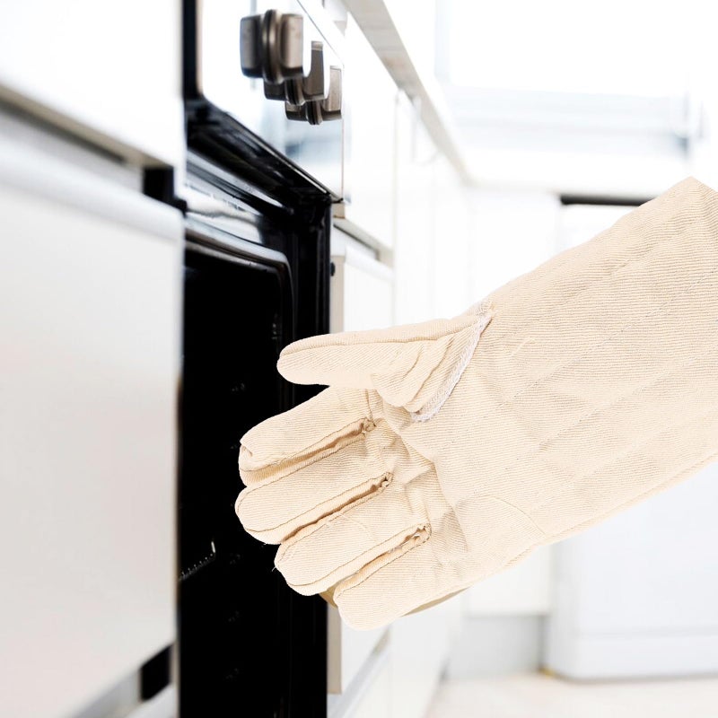 Thickened Long White Heat Resistant Oven Gloves For BBQ Baking Cooking Microwave - Image 4