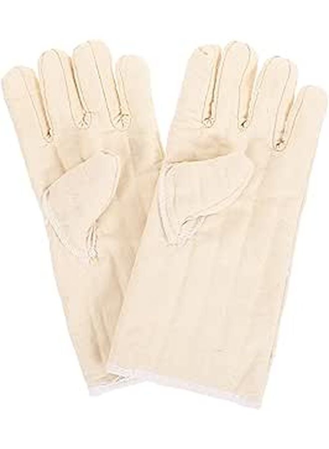 Thickened Long White Heat Resistant Oven Gloves For BBQ Baking Cooking Microwave - Image 1