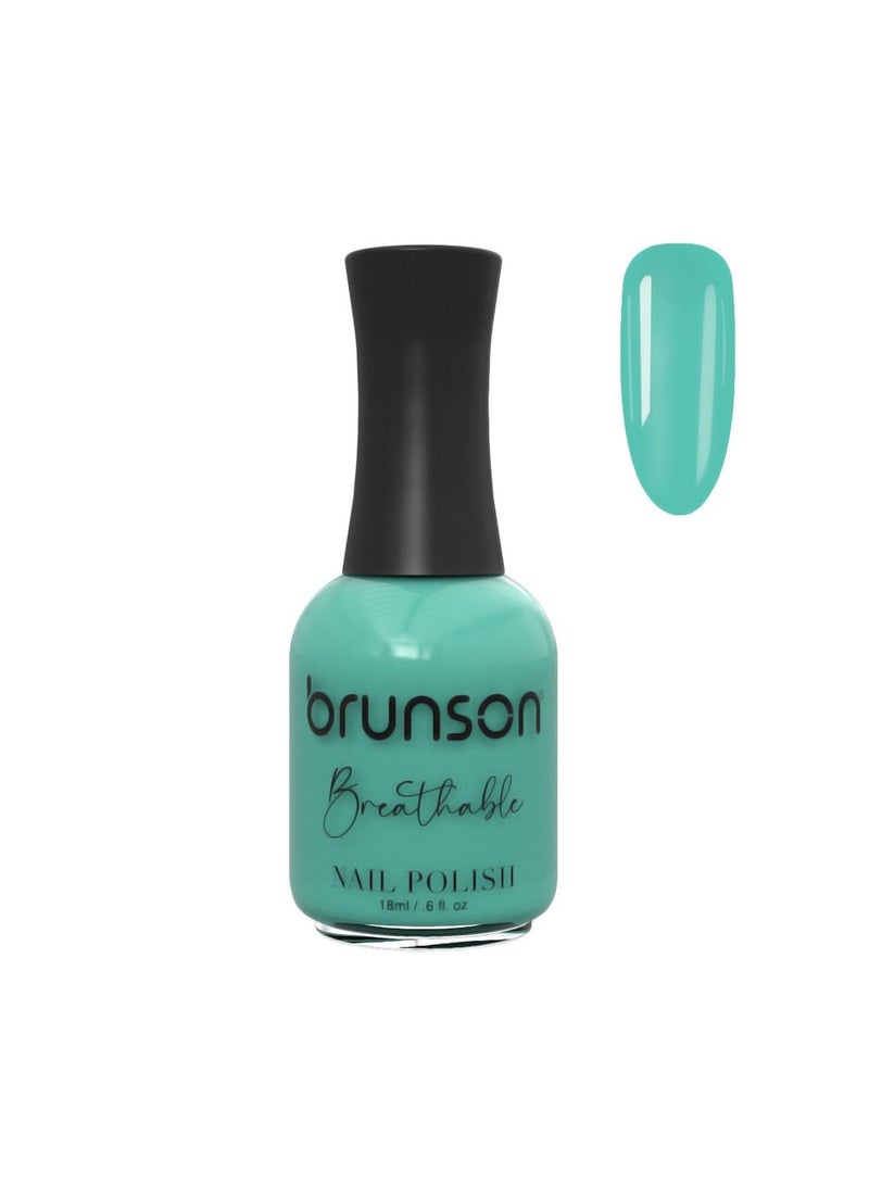 Brunson breathable nail polish halal nail lacquer wudu friendly quick dry long lasting but easy peel off glossy shine water based nail paint 18ml