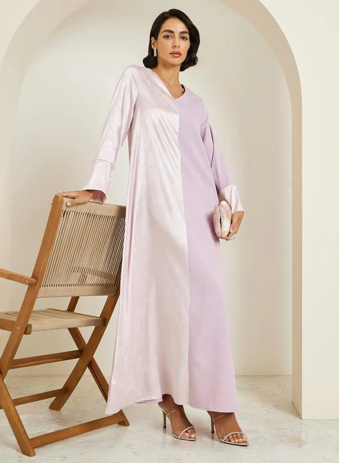 Amirah Women Satin Jacquard Jalabiya