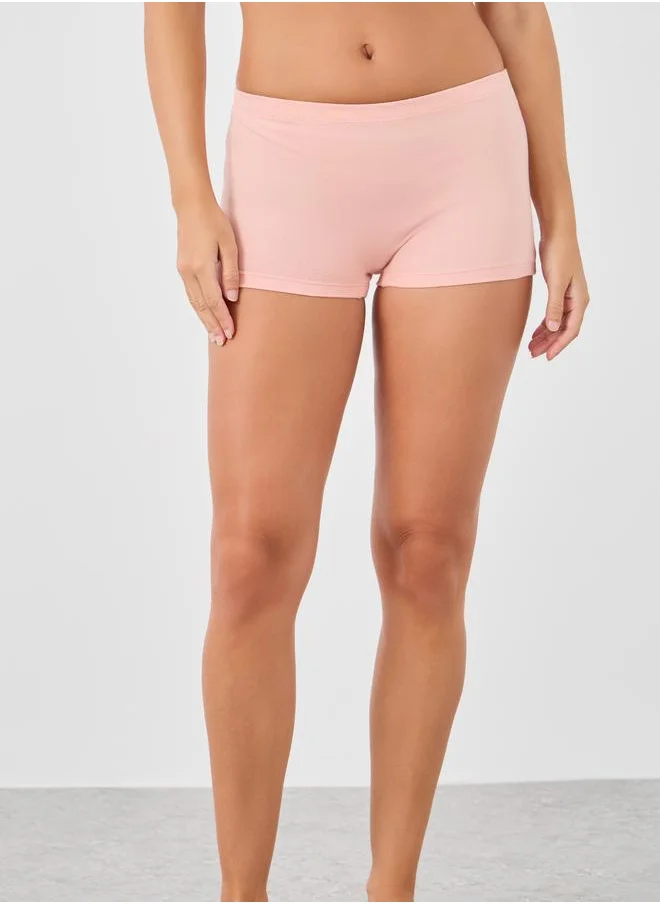 Styli Styli Pack of 4 - Solid Elasticated Waist Boyshorts