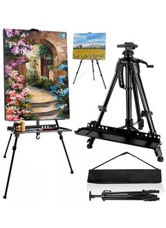 Bamboo Metal Easel Sketch Drawing Stand Black  - Image 1