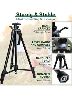 Bamboo Metal Easel Sketch Drawing Stand Black  - Image 2