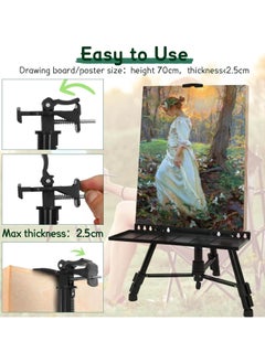 Bamboo Metal Easel Sketch Drawing Stand Black  - Image 4