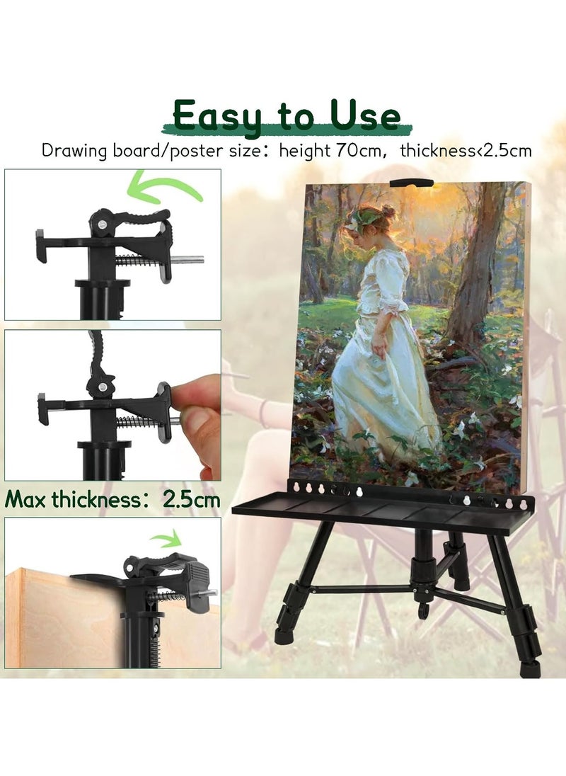 Bamboo Metal Easel Sketch Drawing Stand Black  - Image 4