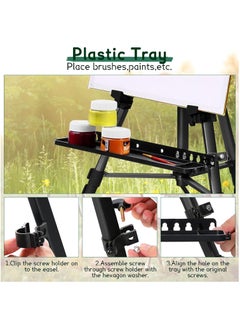Bamboo Metal Easel Sketch Drawing Stand Black  - Image 5