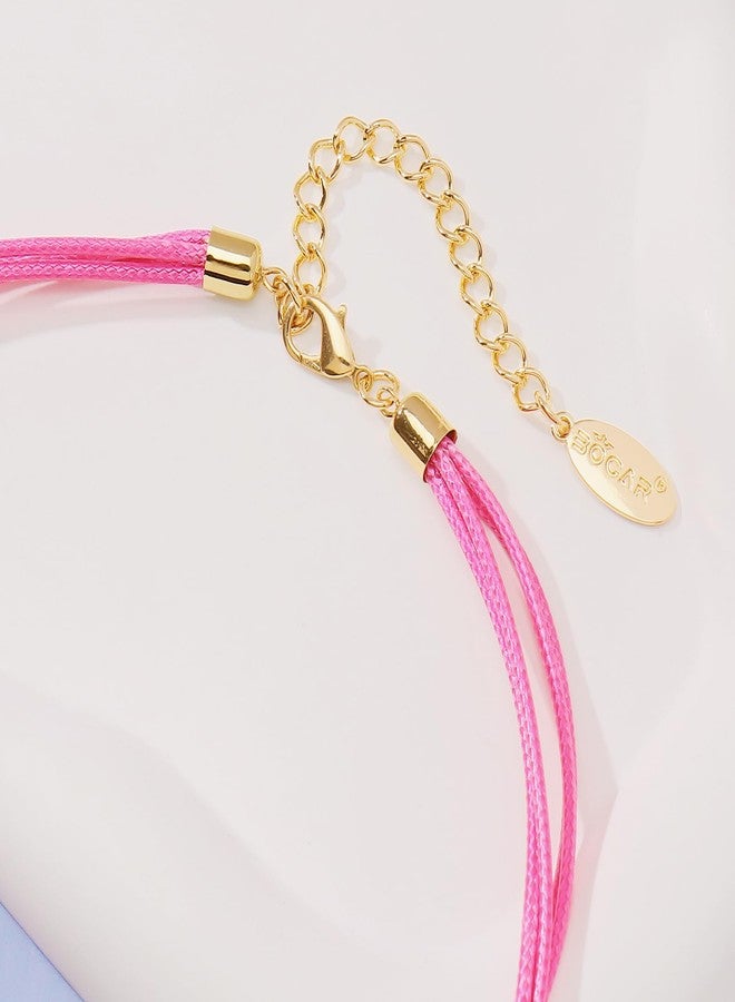 Bocar 2 Layer Statement Chunky Necklaces for Women Crystal Strand Beaded Necklaces for Gifts (NK-10770-Fuchsia) - Image 5