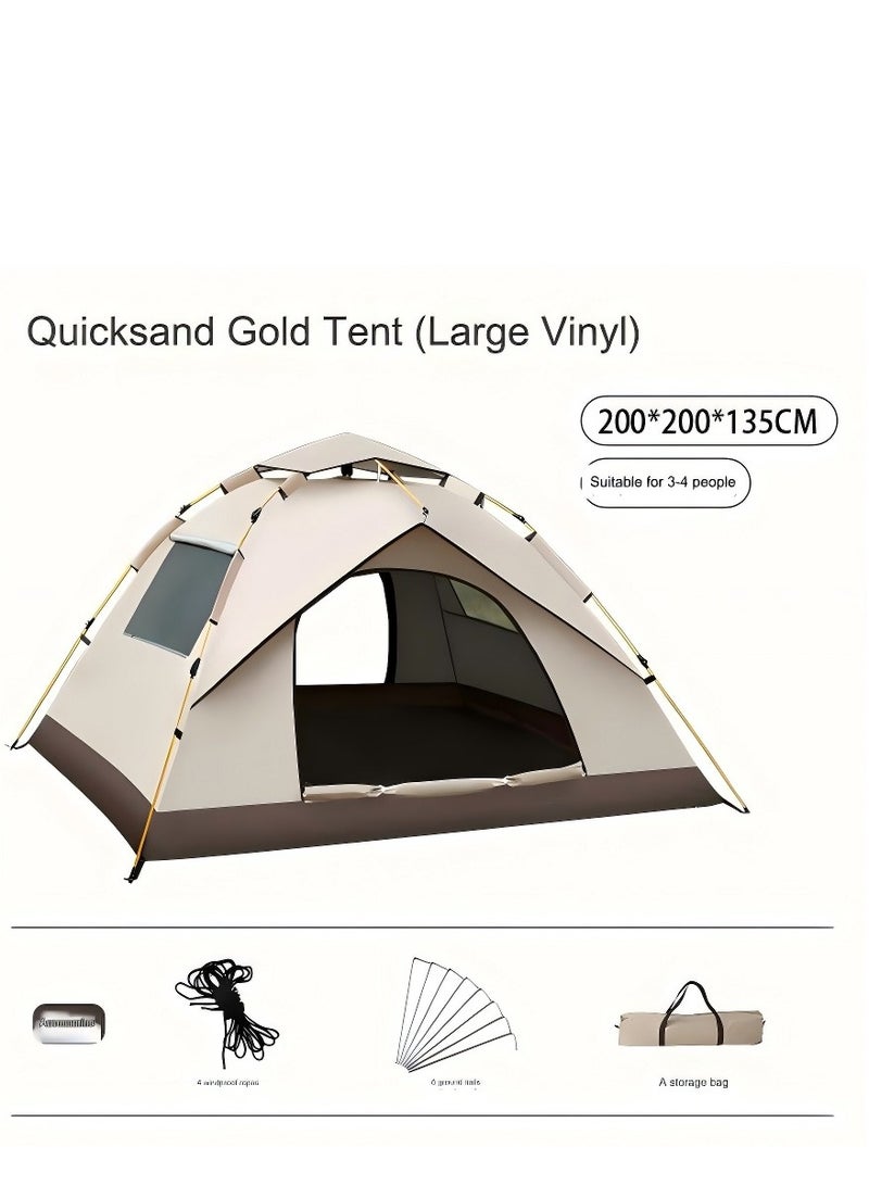 Excellent Outdoor Camping Fully Automatic Waterproof Sunscreen Quick-Opening Tent, Camping Anti-Mosquito Portable Tent 200*200*135CM Suitable For 3-4 People - Image 2