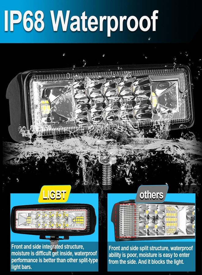 شريط إضاءة LED من LIGBT، قطعتان، رفيع 5.7 بوصة، 60 واط، مصابيح قيادة LED مقاومة للماء، مصابيح ضباب، مصابيح عمل LED متعددة الاستخدامات (شعاع ضوئي واسع وشعاع ضوئي مركز) لسيارات الجيب والشاحنات والقوارب والسيارات والمركبات متعددة الاستخدامات والمركبات الرباعية. - Image 3