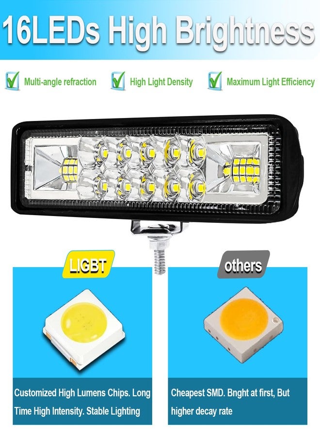 شريط إضاءة LED من LIGBT، قطعتان، رفيع 5.7 بوصة، 60 واط، مصابيح قيادة LED مقاومة للماء، مصابيح ضباب، مصابيح عمل LED متعددة الاستخدامات (شعاع ضوئي واسع وشعاع ضوئي مركز) لسيارات الجيب والشاحنات والقوارب والسيارات والمركبات متعددة الاستخدامات والمركبات الرباعية. - Image 2