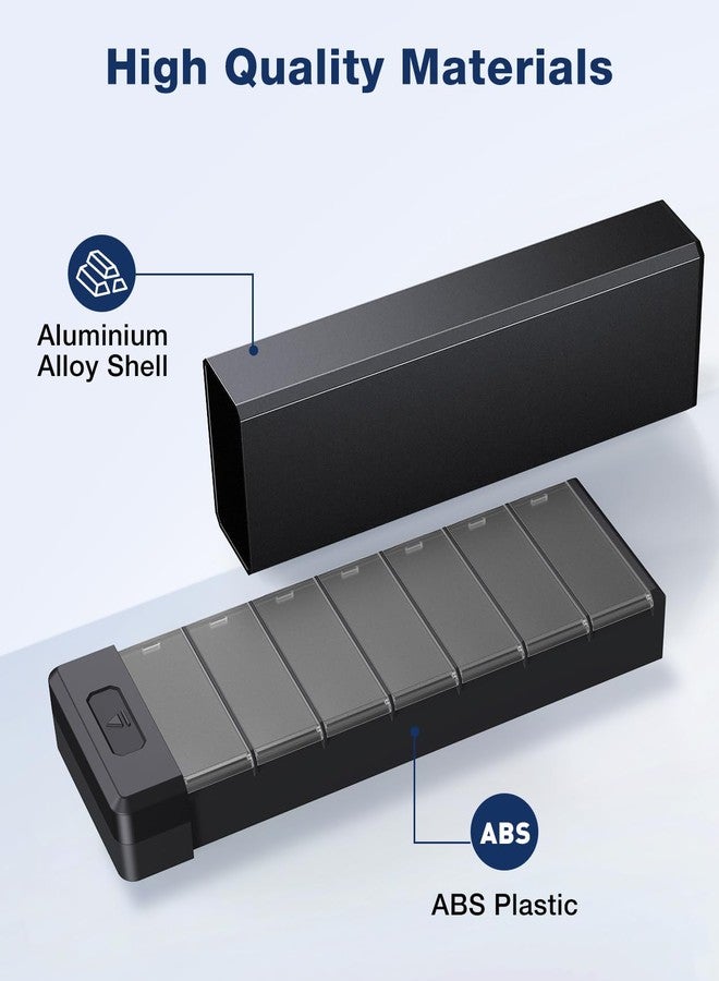 HEIYING 7 Days Pill Organizer with Aluminum Shell for One Week Capacity, Portable Metal Pill Case to Hold Vitamin, Medicine, Supplements - Image 2